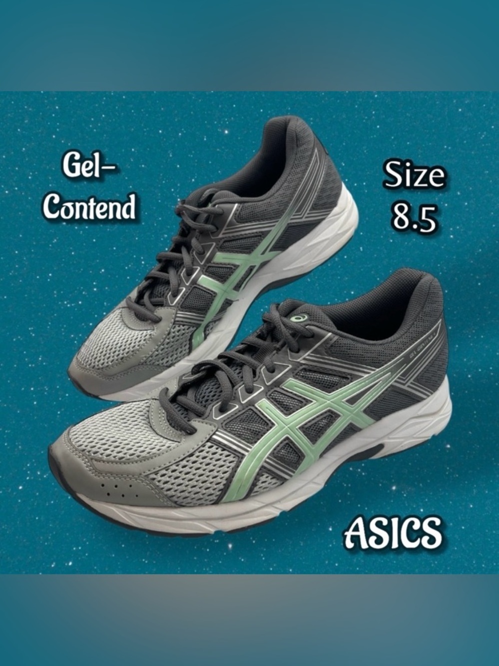 ASICS Women's Gel-Contend 4 Athletic Shoes - Gray Silver Green Size 8.5 - Picture 1 of 16